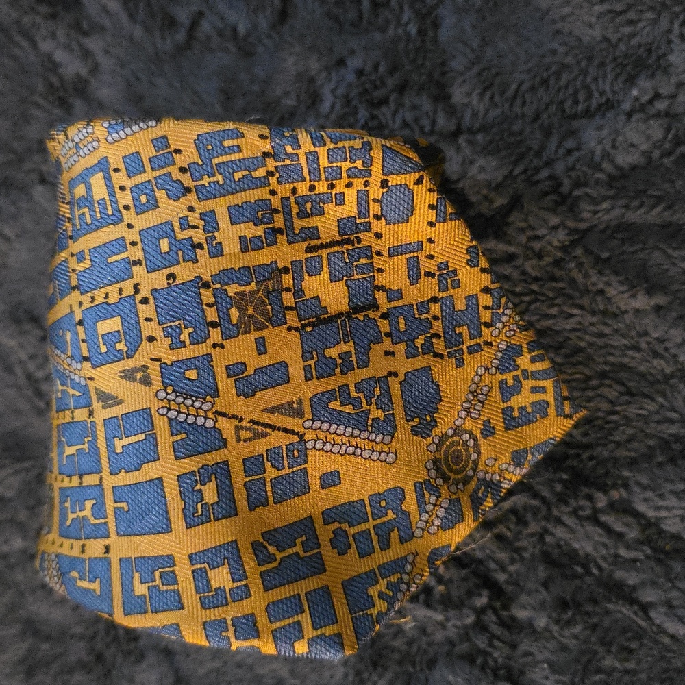 Civitas Blue and Gold Patterned Tie (Pat #18)